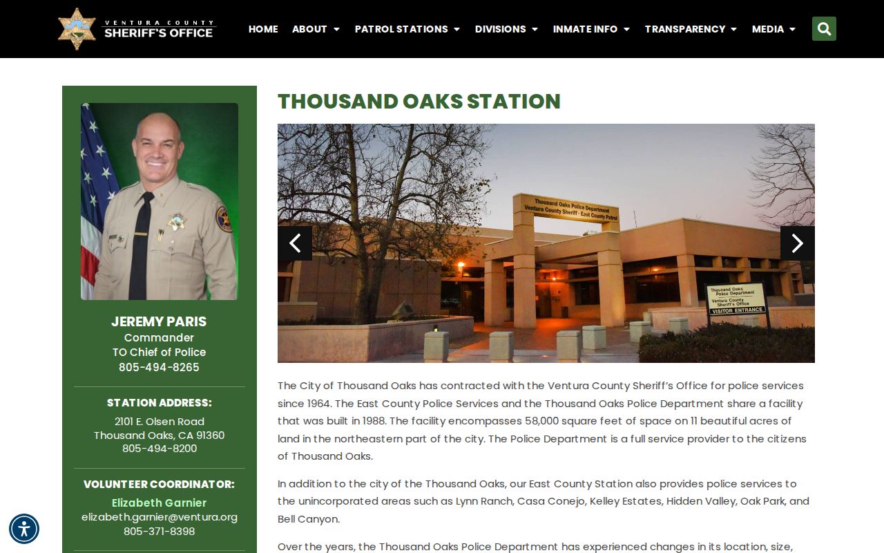 Ventura County Sheriff Thousand Oaks station arrest-record and news interface
