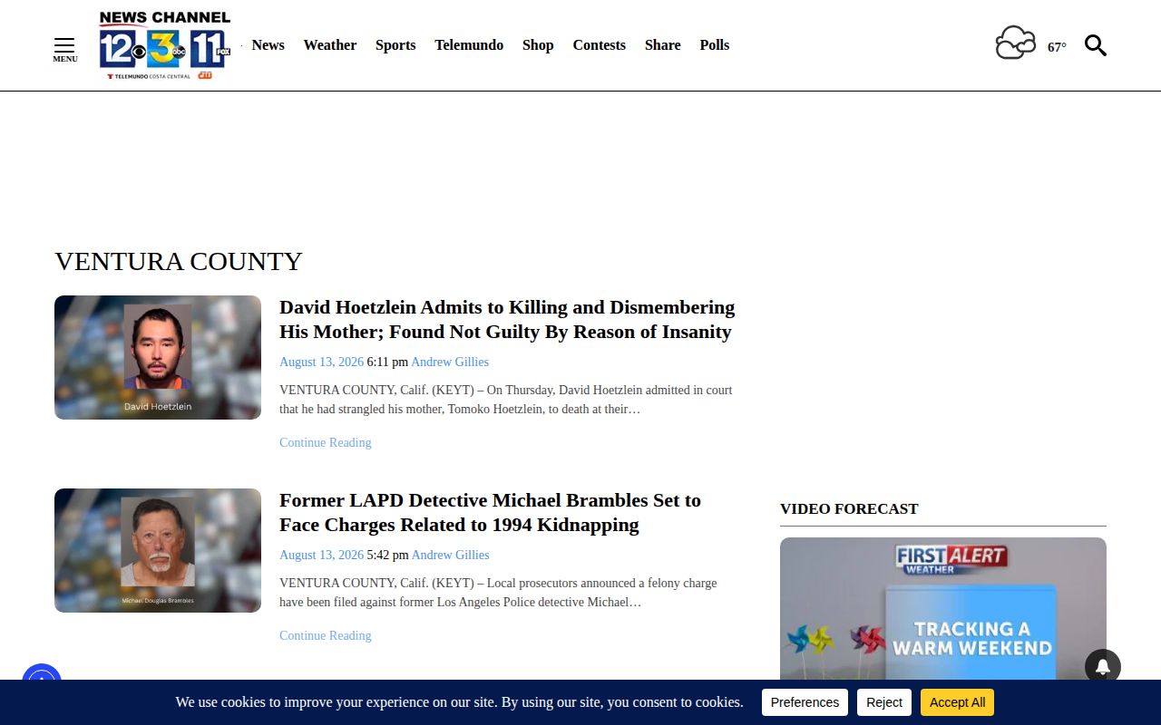 KEYT Ventura County breaking arrest news stream