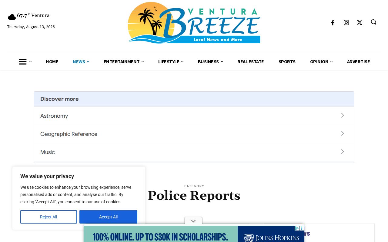 Ventura County arrest news in the Ventura Breeze police reports archive